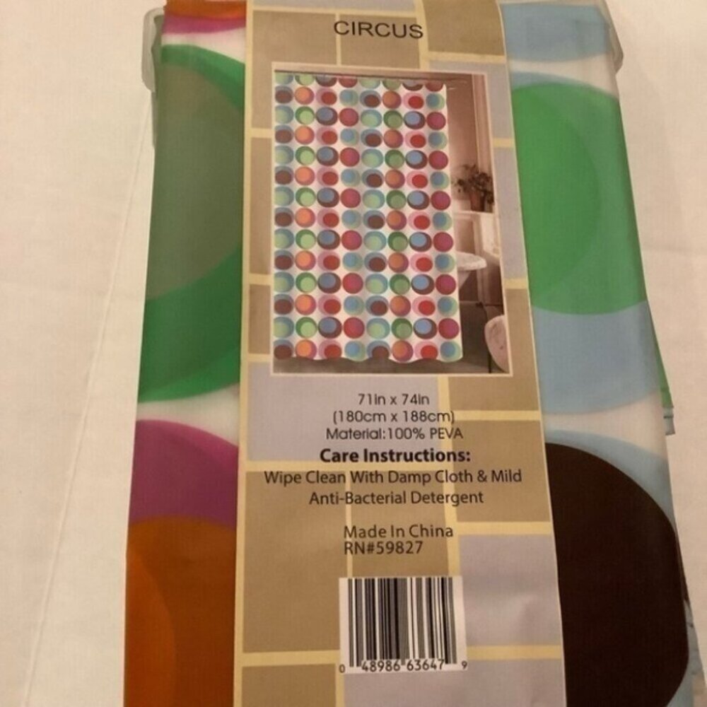 PEVA Circus Shower Curtain/ Shower Liner - Picture 3 of 3